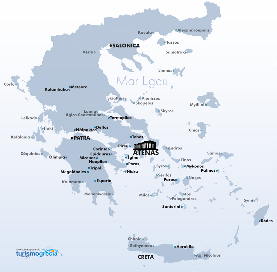 mapa da Grécia